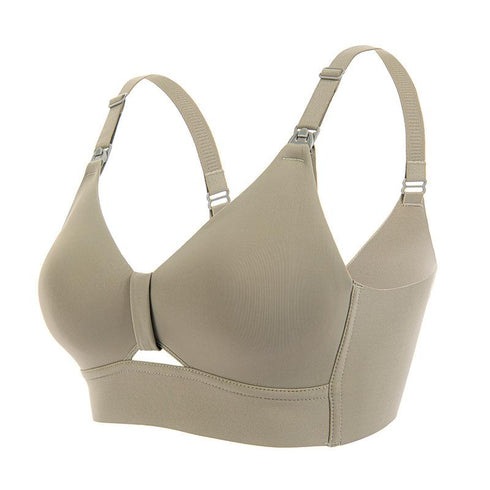 Modal silk gathers thin breast-feeding bra without steel ring
